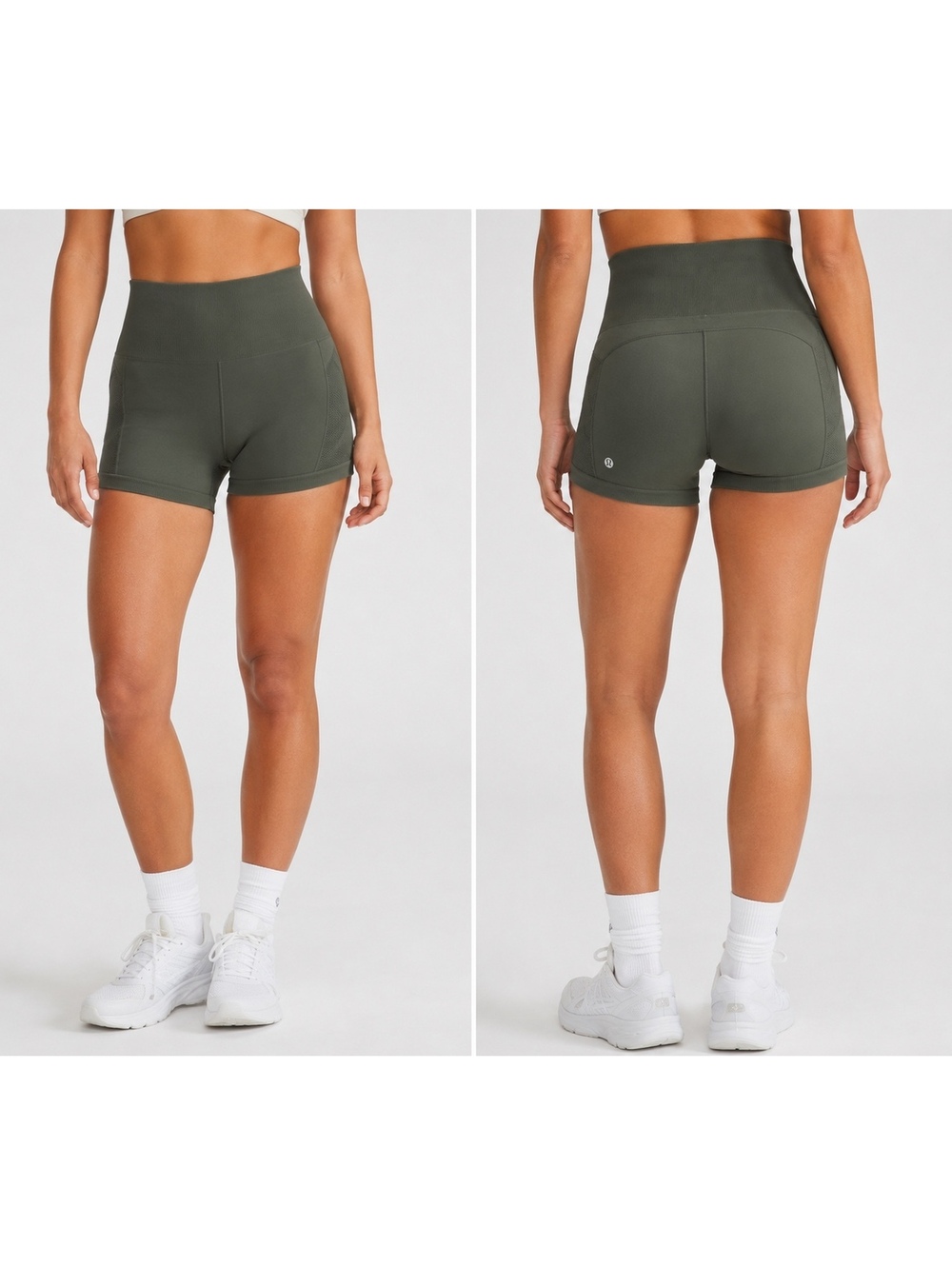Lululemon Women’s Size 10 Dark Olive Seamless High Rise Ribbed Training Shorts